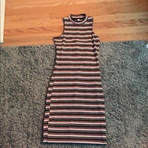 body-con striped midi dress